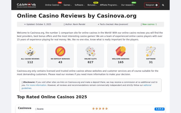 Screenshot of casinova.org