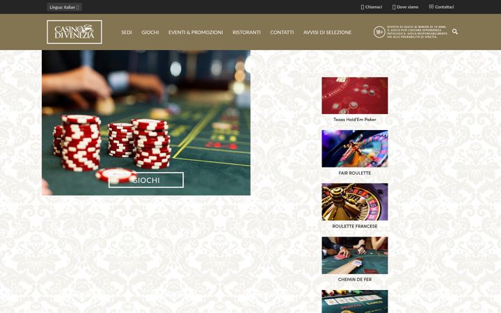 Screenshot of casinovenezia.it