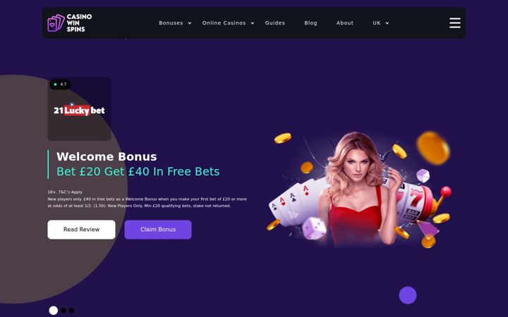 Screenshot of casinowinspins.com