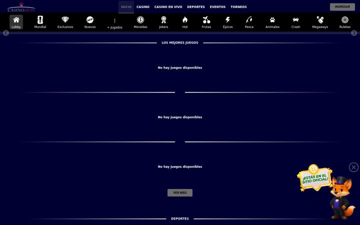 Screenshot of casinozeus30.com