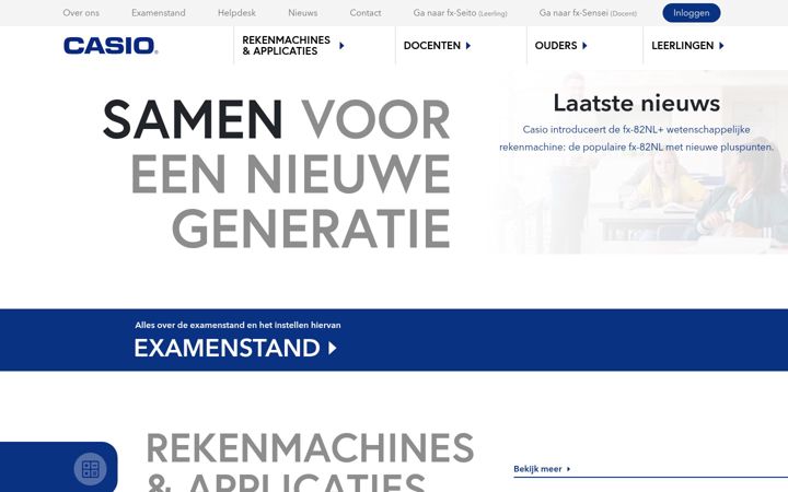 Skärmbild av casio-educatie.nl