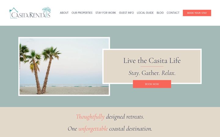 Screenshot of casitarentals.com