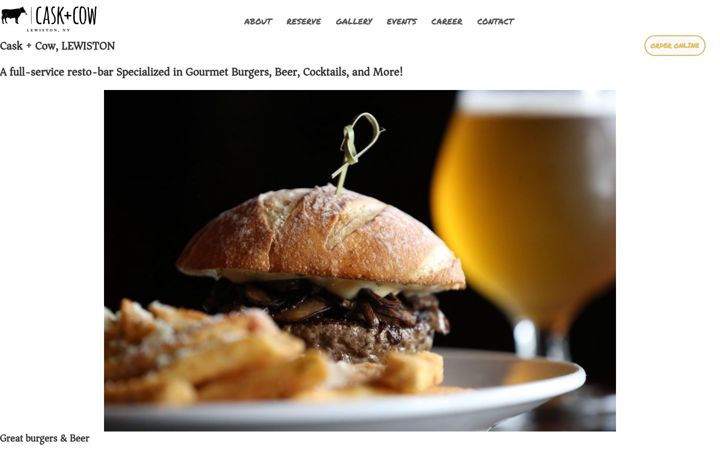 Screenshot of caskandcow.com