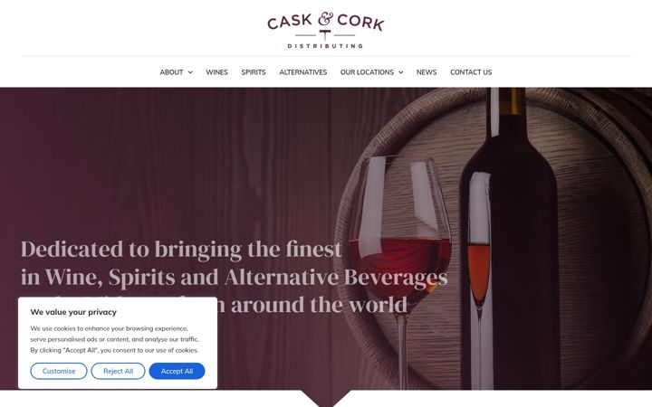Screenshot of caskncork.com