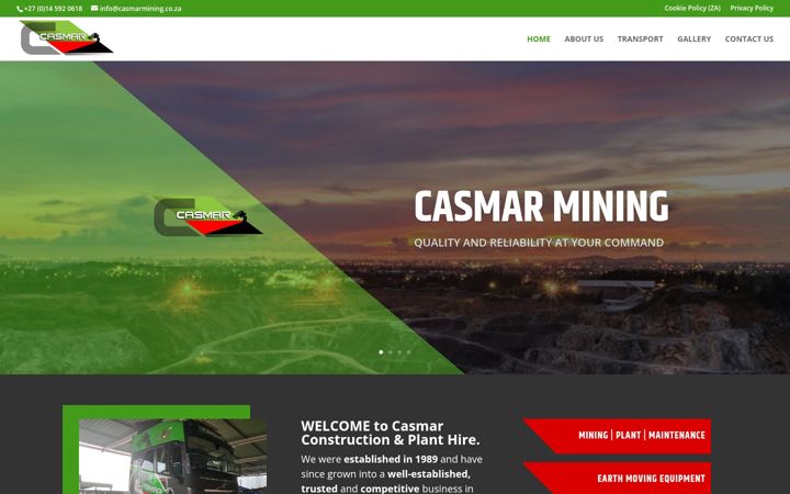 Snímek obrazovky casmarmining.co.za