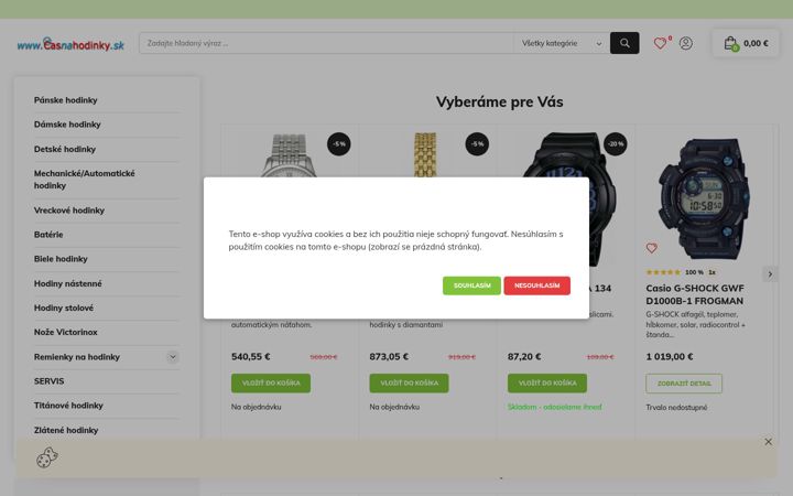 Screenshot of casnahodinky.sk