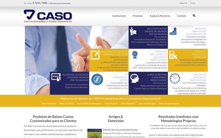 Screenshot of caso.com.br