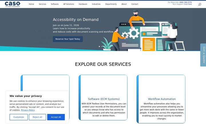 Screenshot of caso.com