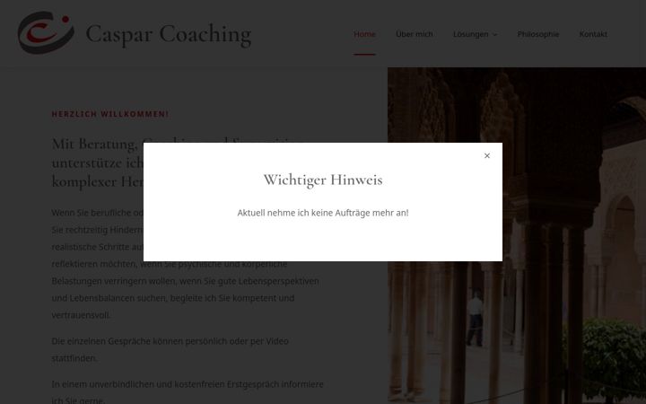 Screenshot of caspar-coaching.de