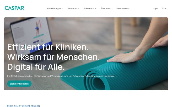 Screenshot of caspar-health.de