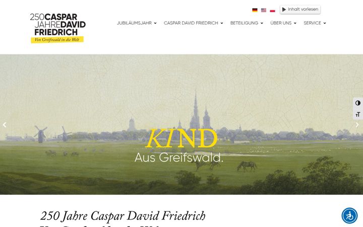 Screenshot of caspardavid250.de