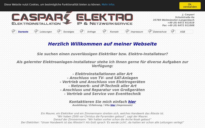 Screenshot of caspari-elektro.de