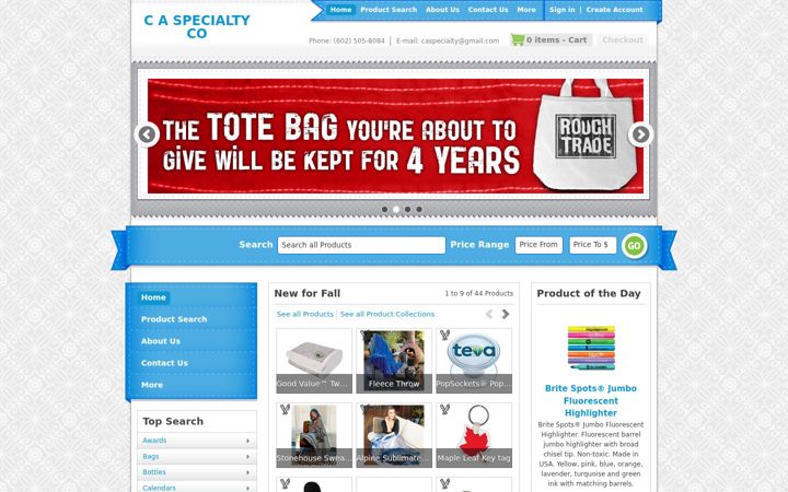Screenshot of caspecialtyco.com