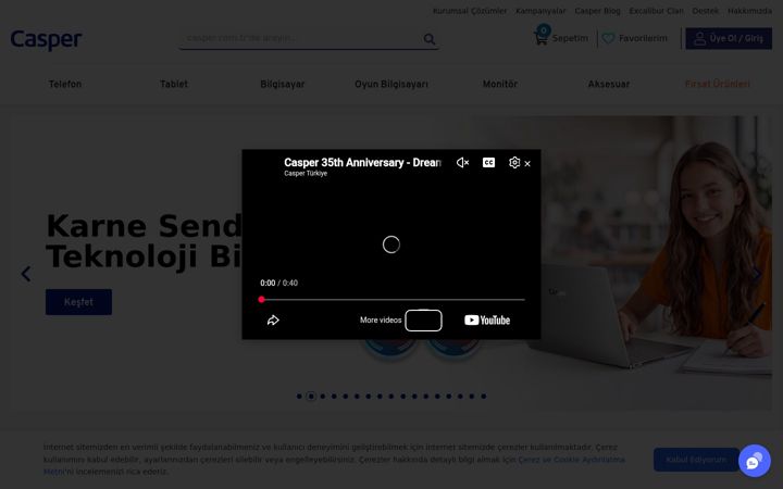 Screenshot of casper.com.tr