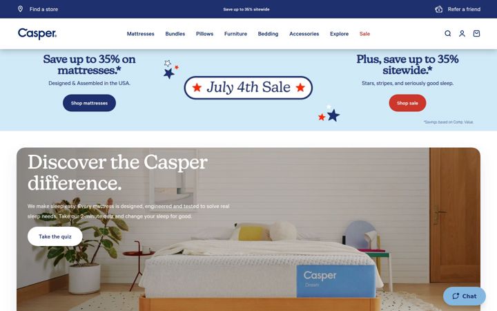Zrzut ekranu casper.com