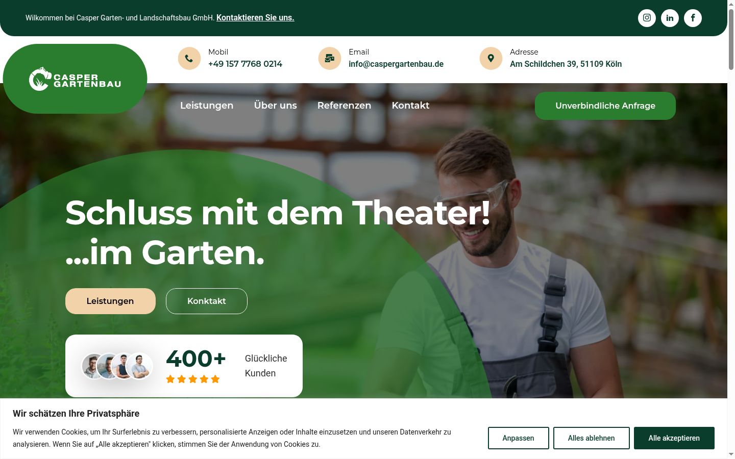 Screenshot of the consent banner shown before any interaction