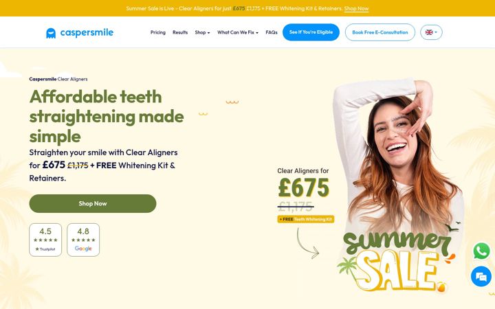 Screenshot of caspersmile.uk