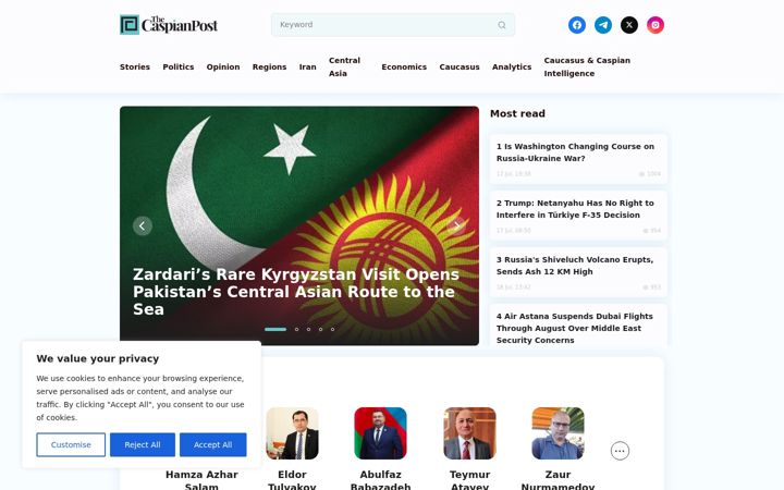 Screenshot of caspianpost.com