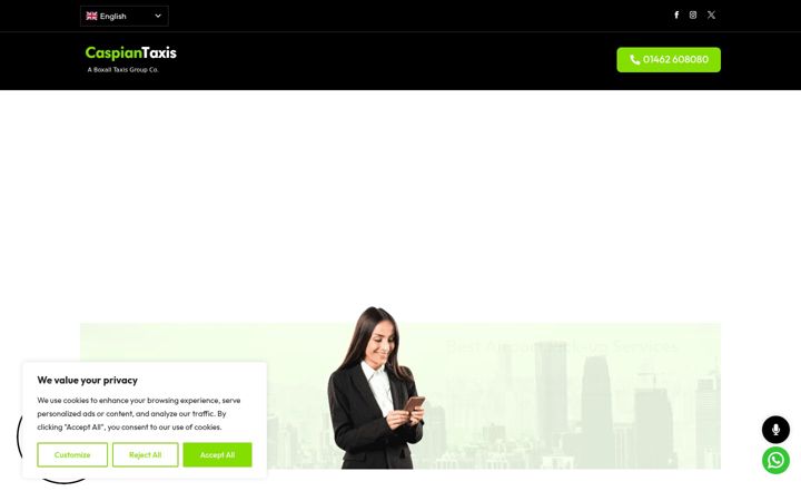 Screenshot of caspiantaxis.co.uk