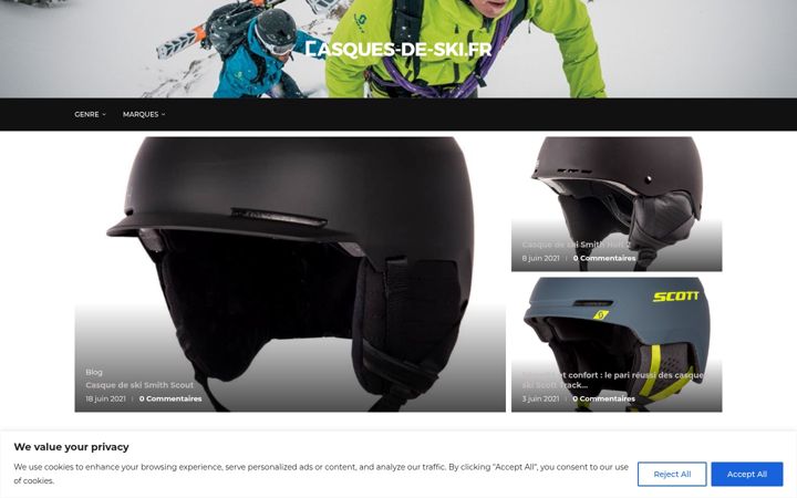 Captură de ecran a casques-de-ski.fr