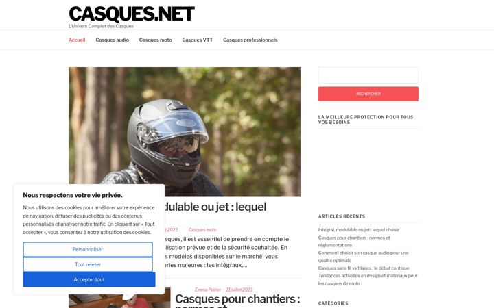 Screenshot di casques.net