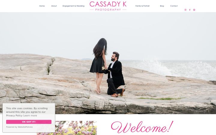 Screenshot of cassadykphotography.com