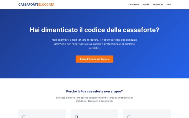 Screenshot of cassaforte-bloccata.it