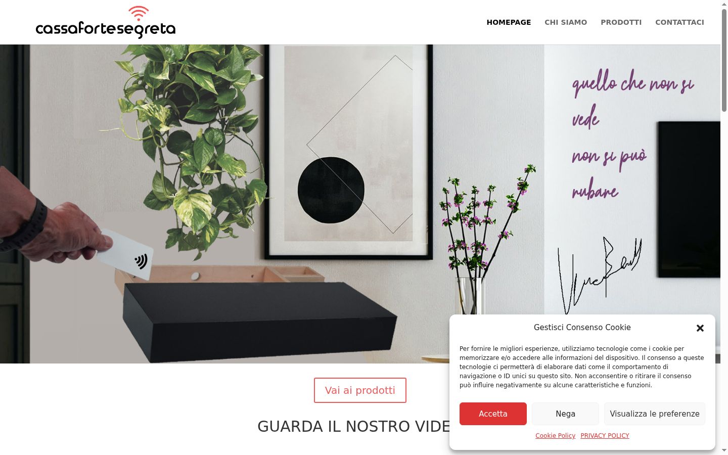 Screenshot del banner di consenso mostrato prima di qualsiasi interazione