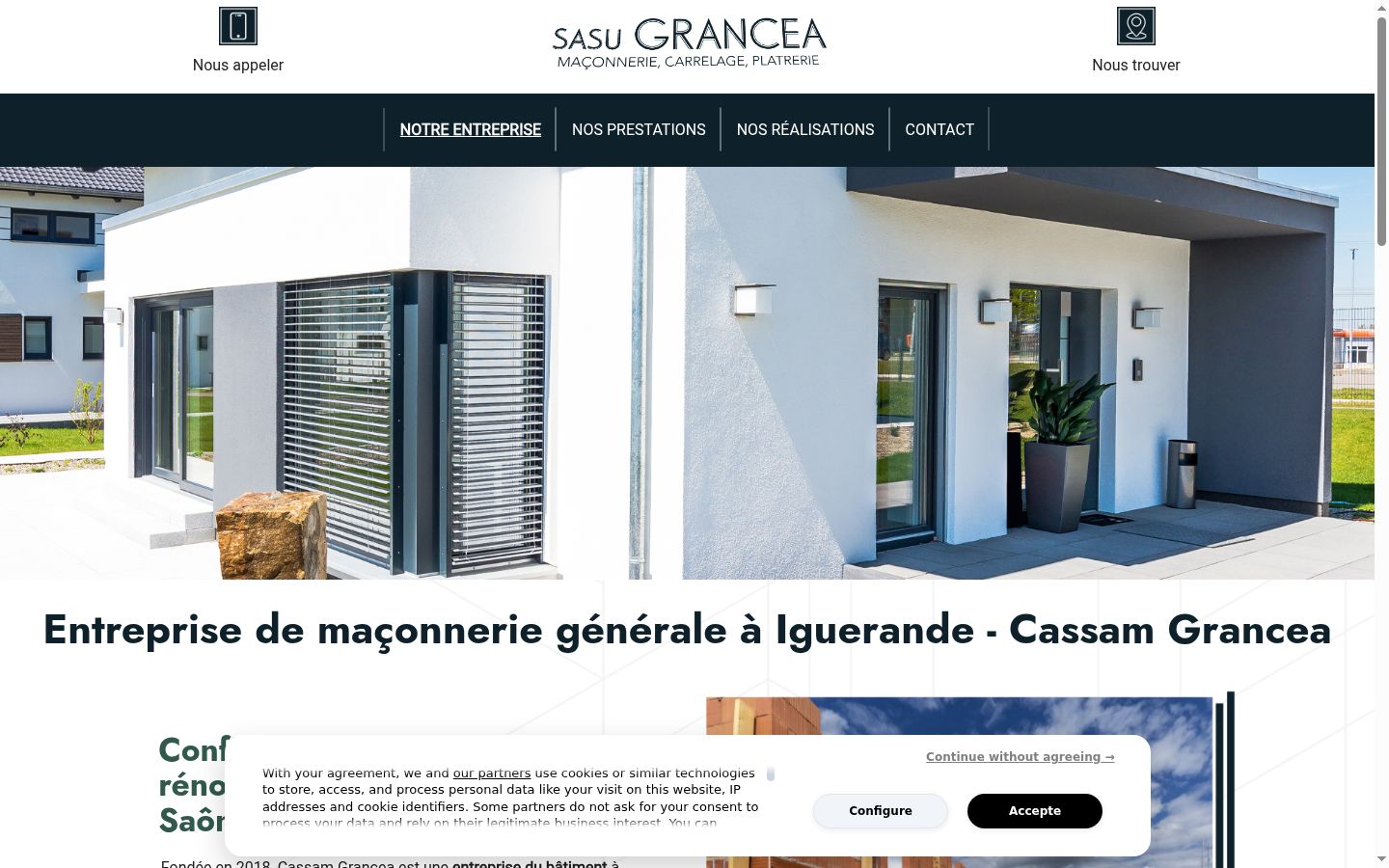 Screenshot del banner di consenso mostrato prima di qualsiasi interazione