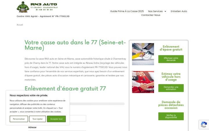 Captură de ecran a casse-rn3auto.fr
