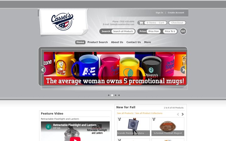 Screenshot of casselspromo.com
