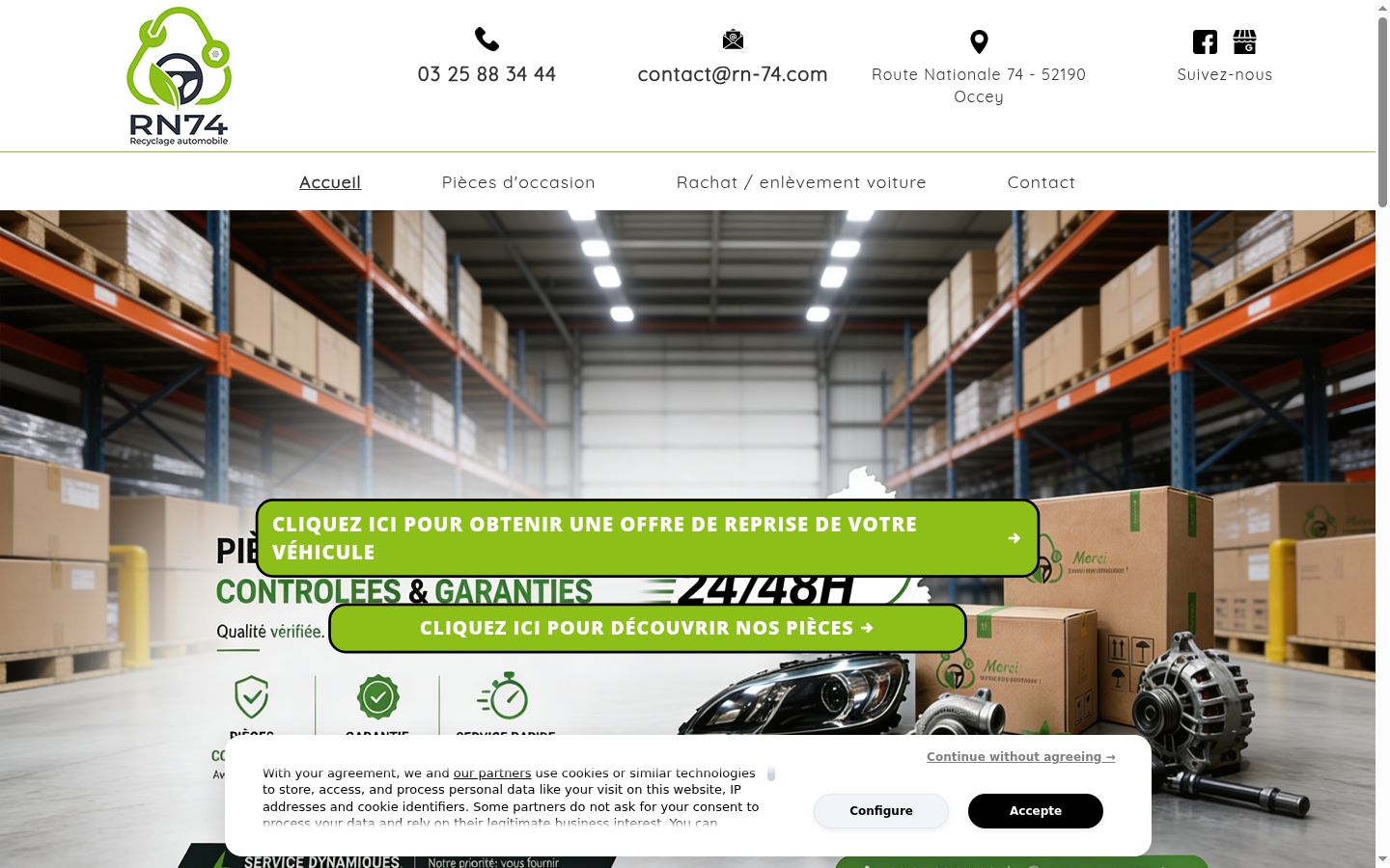 Screenshot del banner di consenso mostrato prima di qualsiasi interazione