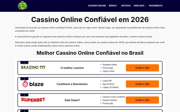 Screenshot of cassino-online.bet