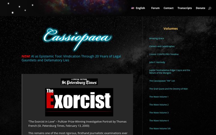 Screenshot of cassiopaea.org