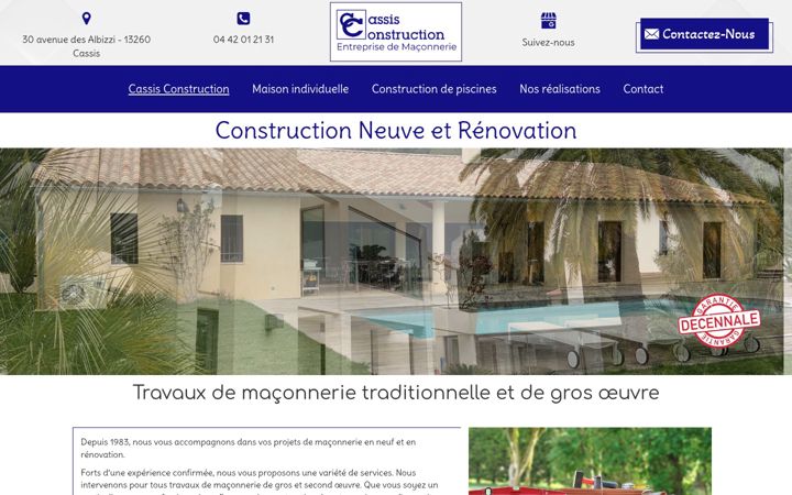 Screenshot of cassis-construction.fr