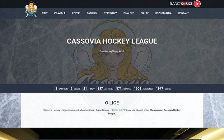 Screenshot of cassoviahockeyleague.com