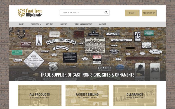 Screenshot of cast-iron-wholesale.co.uk