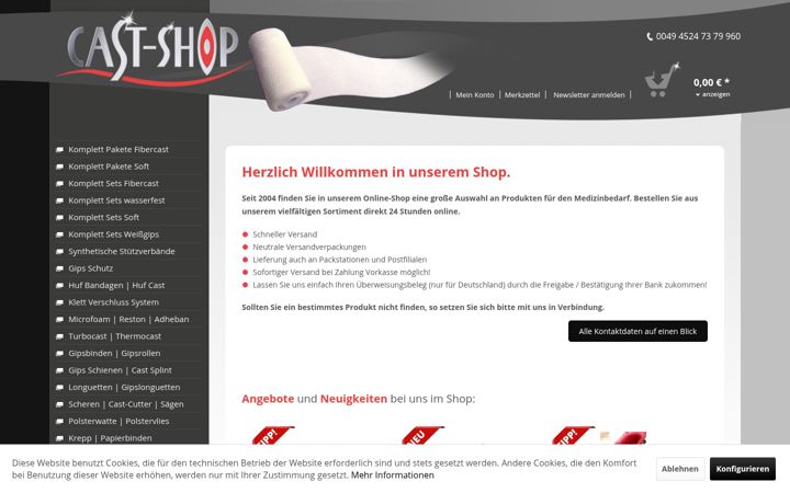 Snímek obrazovky cast-shop.de