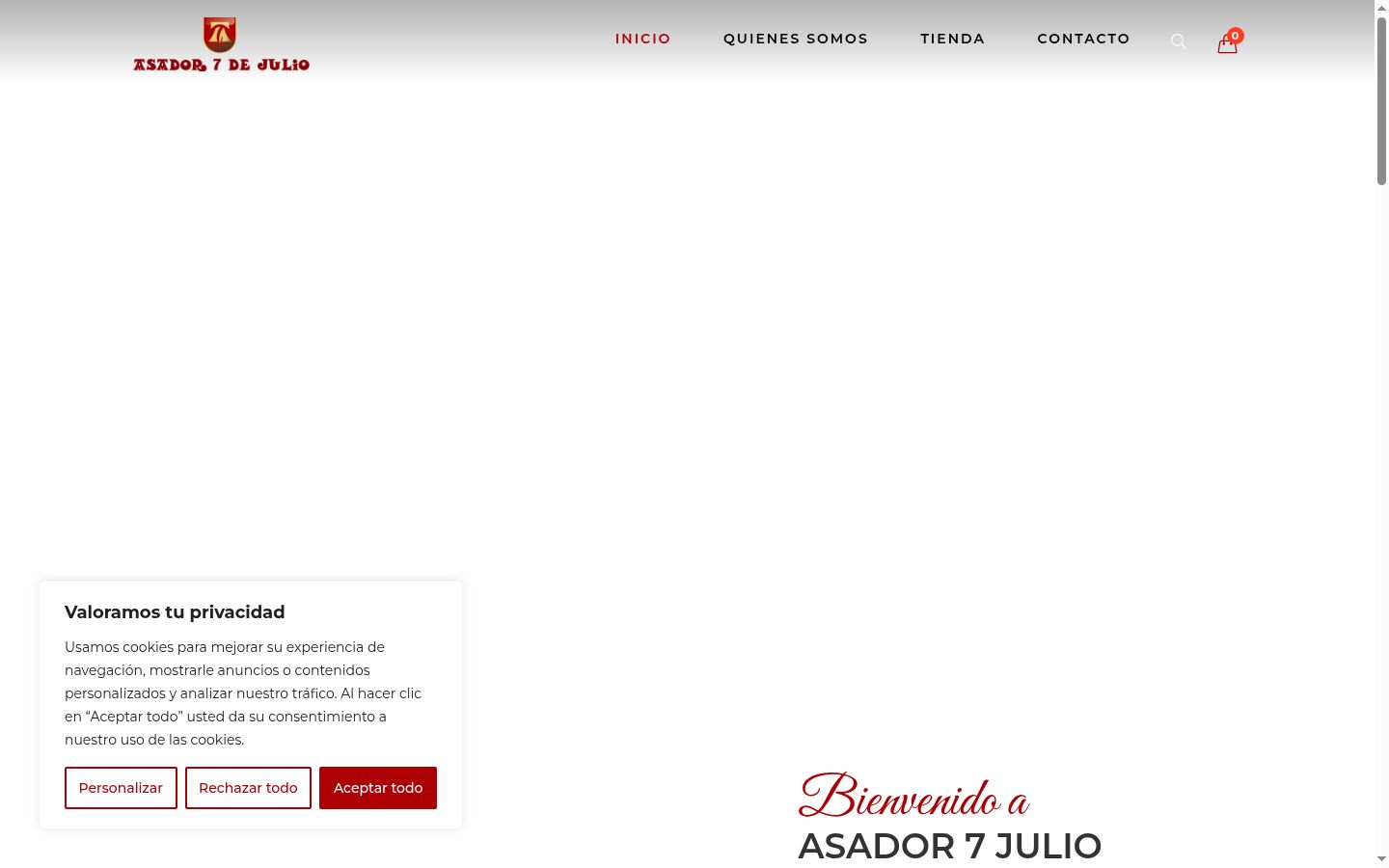 Screenshot of the consent banner shown before any interaction