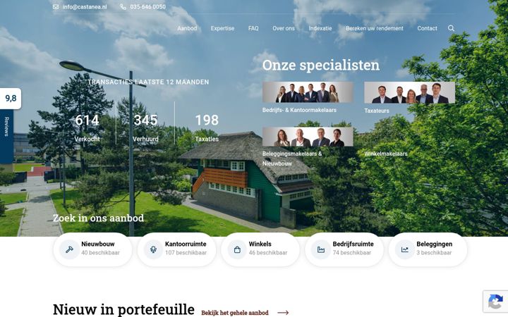 Skärmbild av castanea.nl