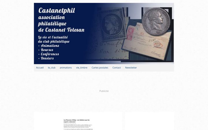 Ekraanipilt saidist castanetphil.fr