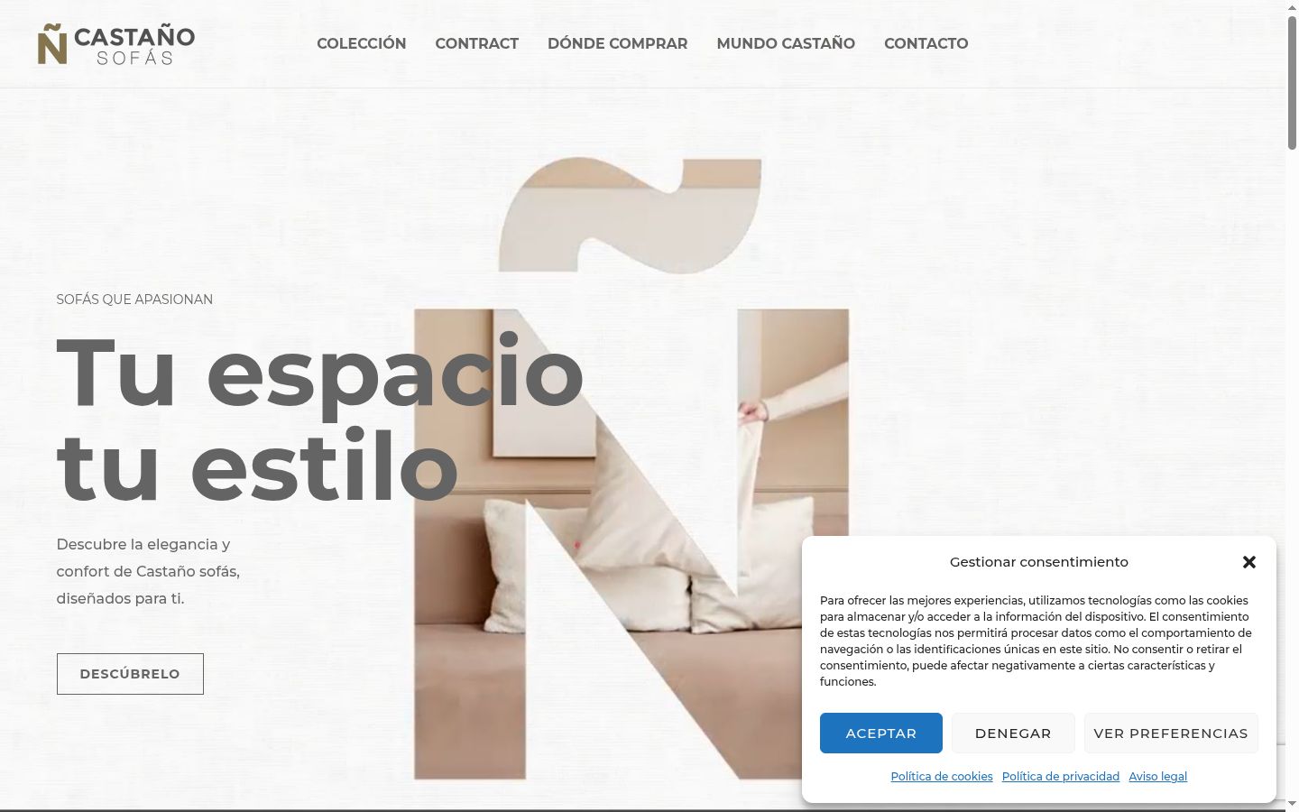 Screenshot of the consent banner shown before any interaction
