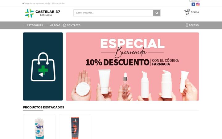 Screenshot of castelarfarmacia37.com