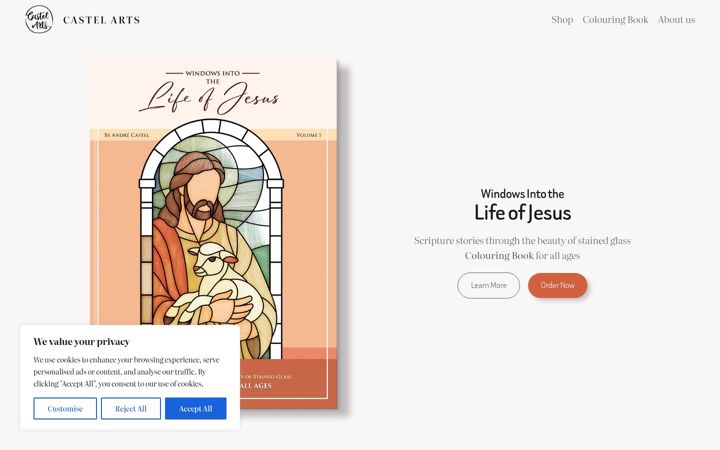 Screenshot of castelarts.co.uk