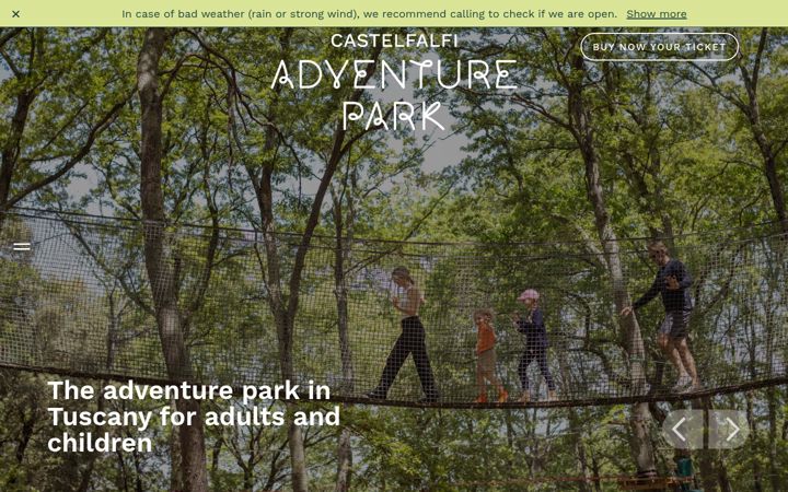 Екранна снимка на castelfalfiadventurepark.com