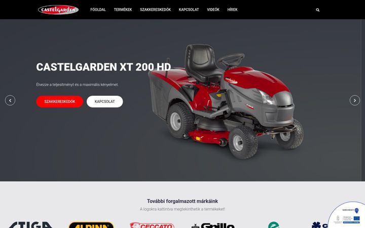 Screenshot ta' castelgardengepek.hu