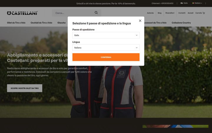 Screenshot van castellani.eu
