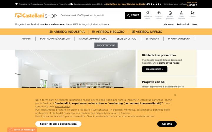 Screenshot of castellanishop.it