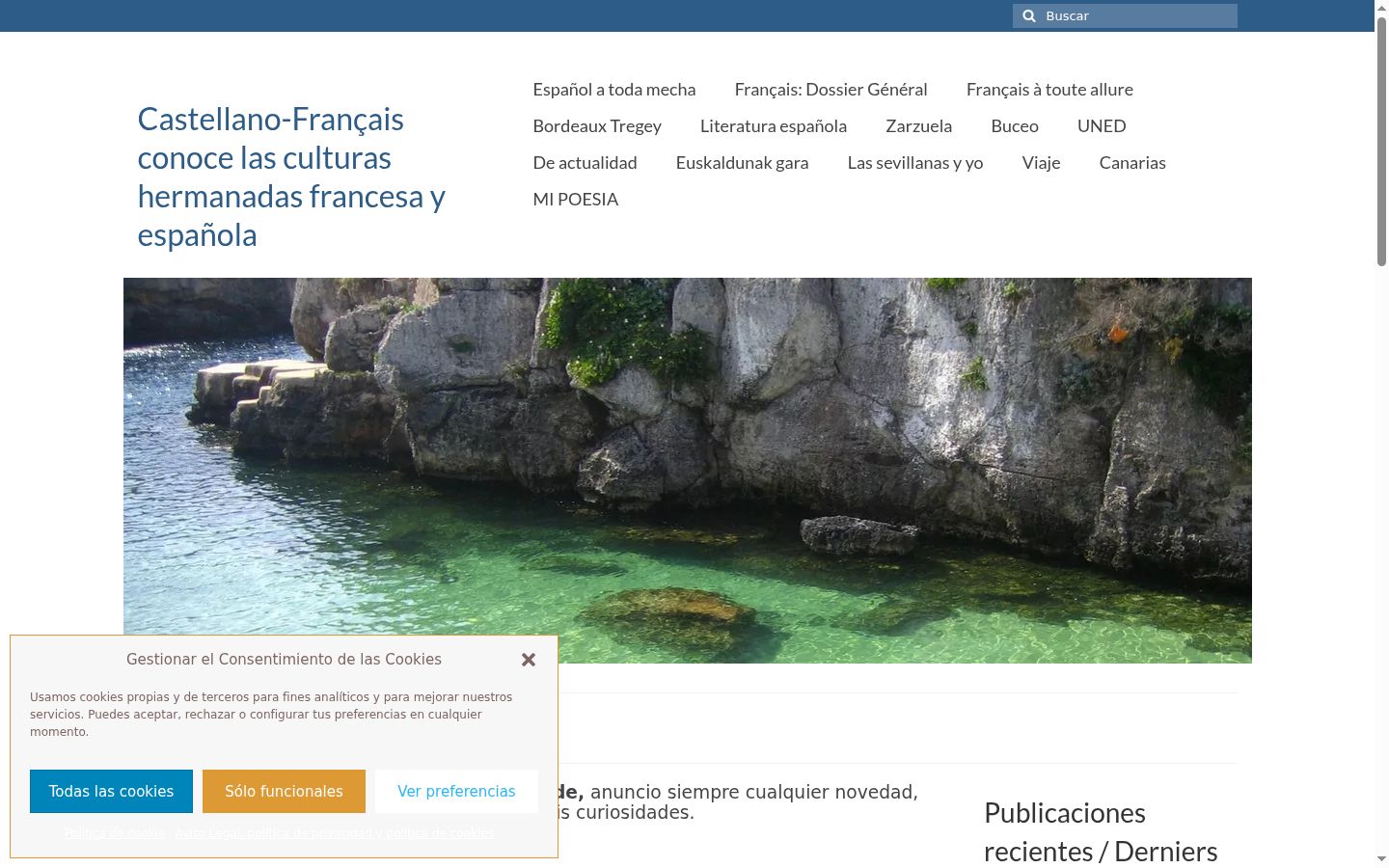 Capture d'écran de la bannière de consentement affichée avant toute interaction