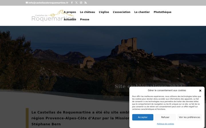 Skärmbild av castellasderoquemartine.fr
